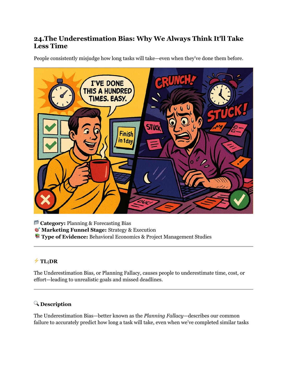 Sample page explaining Underestimation